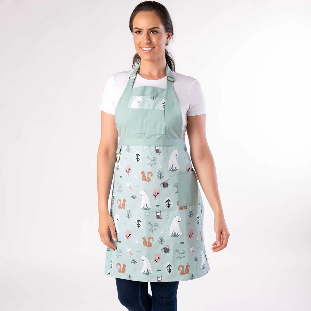 Split Leg Pottery Apron - Forest Animals