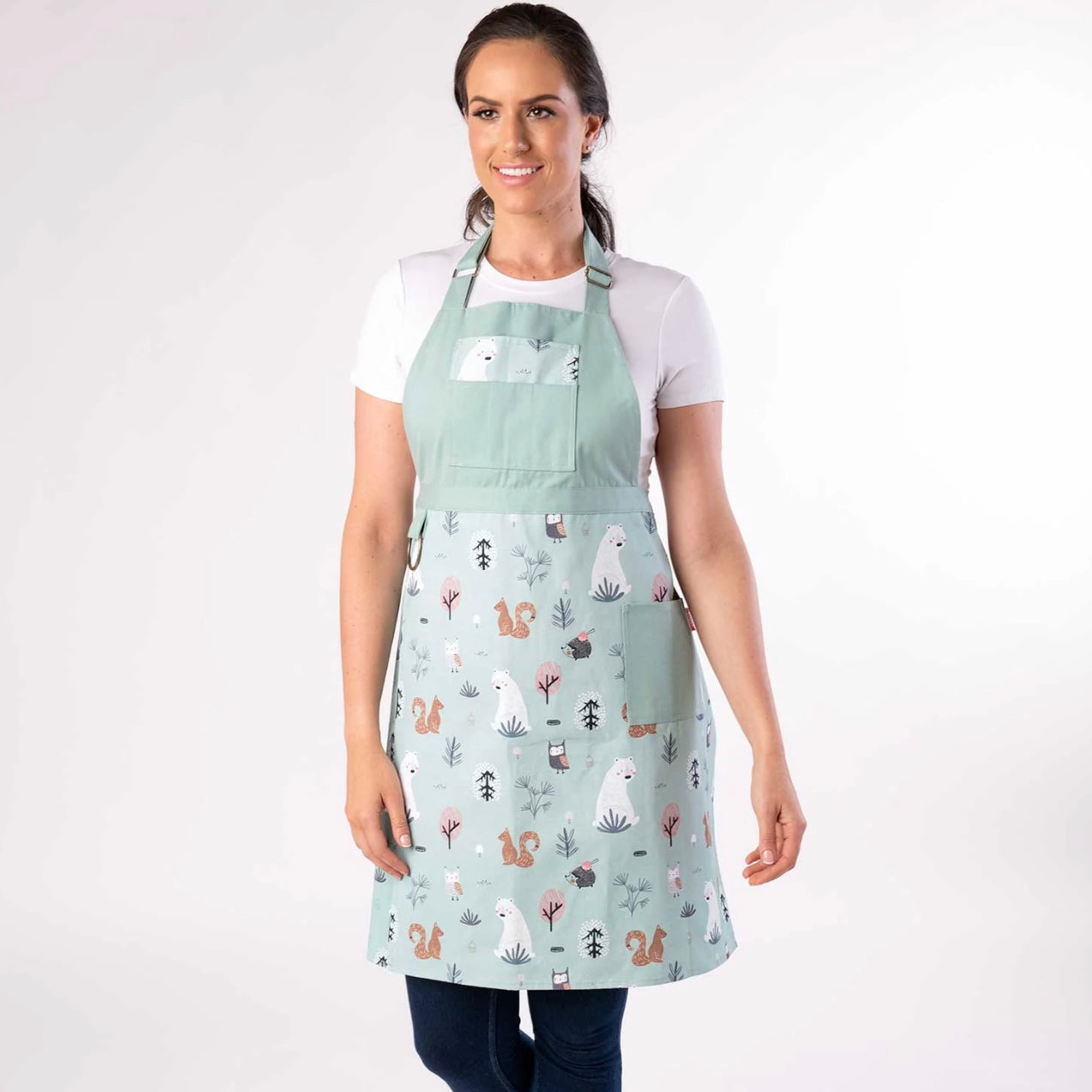 Split Leg Pottery Apron - Forest Animals
