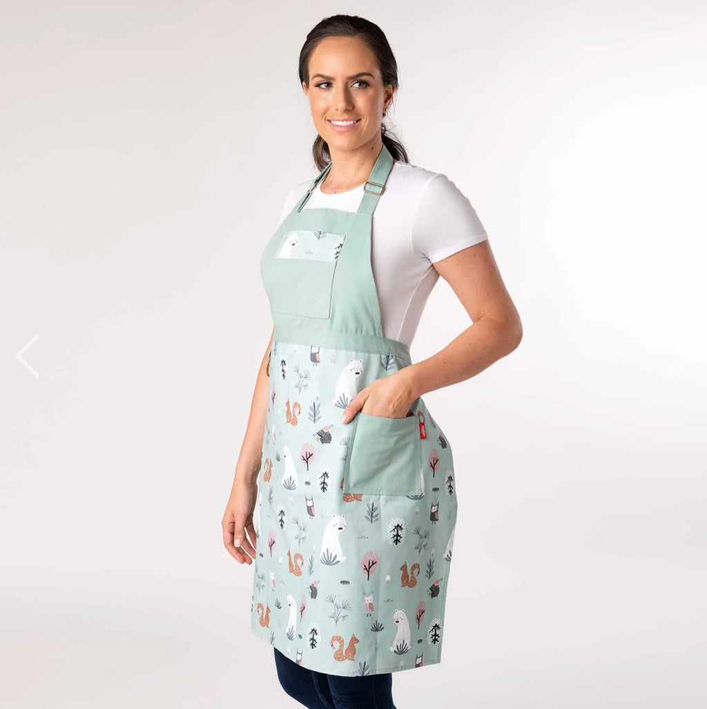Split Leg Pottery Apron - Forest Animals
