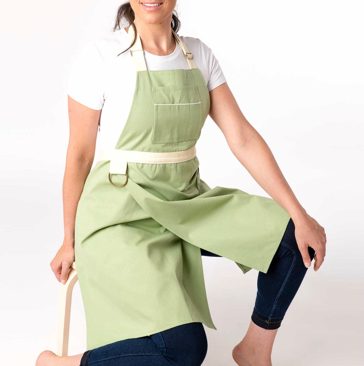 Split Leg Pottery Apron - Mint Green
