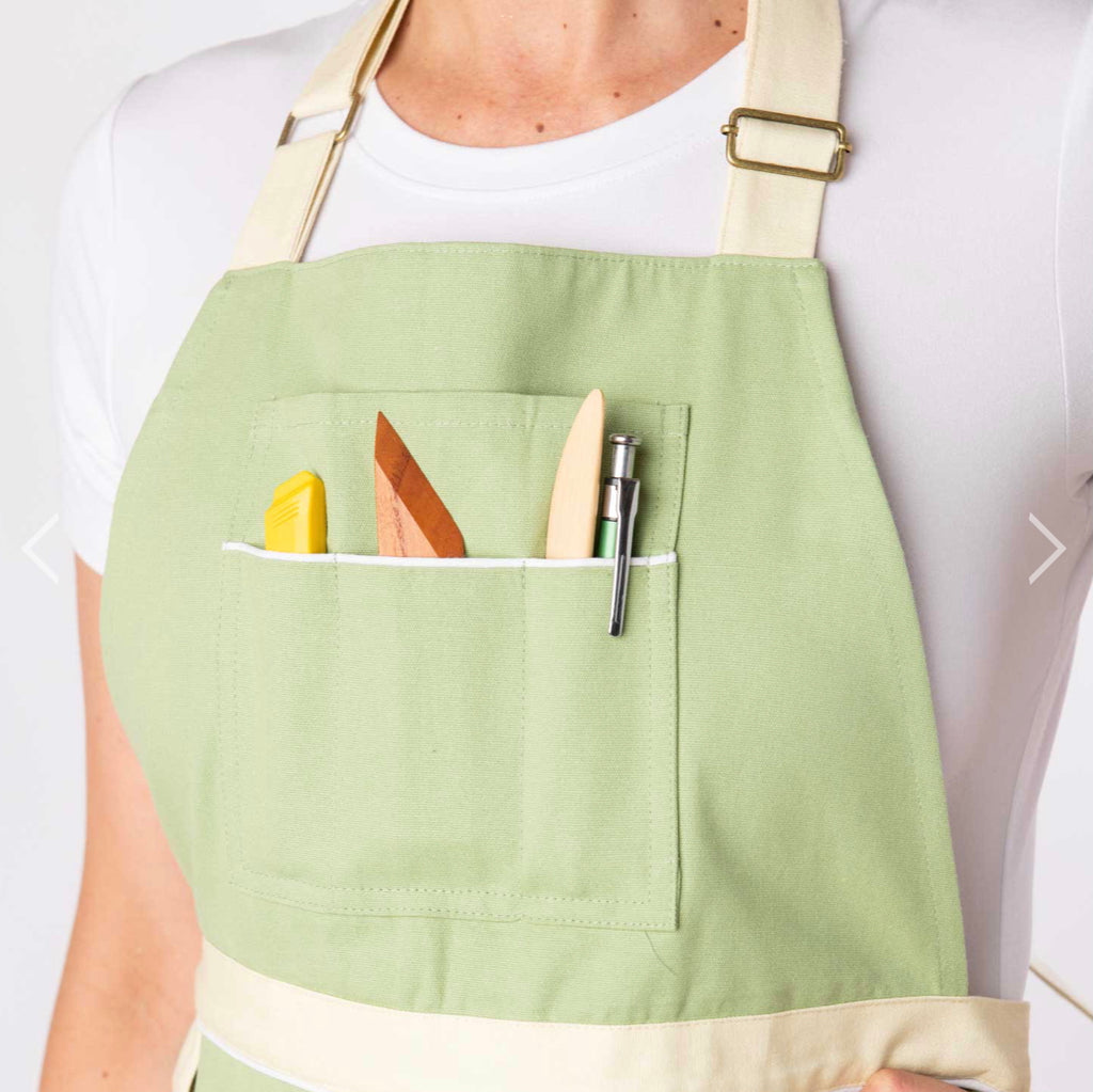 Split Leg Pottery Apron - Mint Green