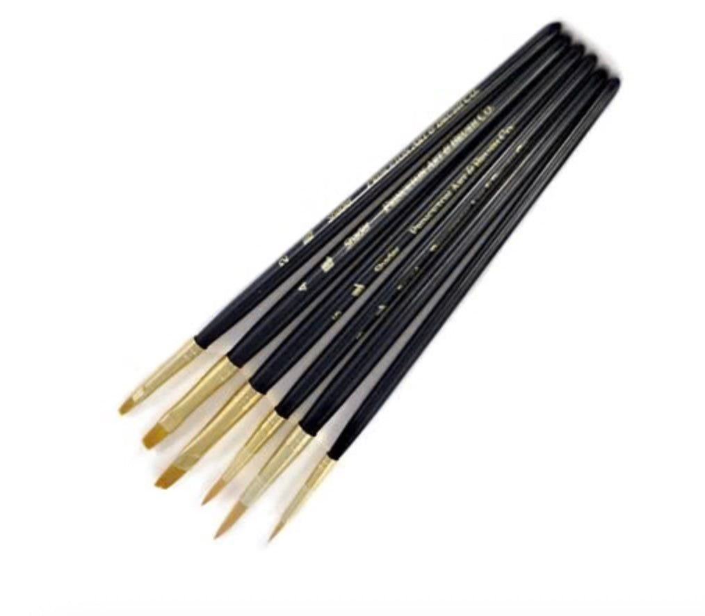 Underglaze Brush Set, 1, 3, 5, 2, 4 ,6